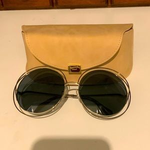Chloe round gold/brown sunglasses.